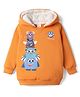 Mark & Mia Fleece Knit Full Sleeves Printed Sweatshirt With Hood - Orange