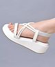Shoetopia Solid Criss Cross Designed Sandals - White