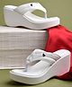 Shoetopia Colour Blocked Platform Heel Sandals - White