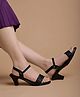 Shoetopia Braid Designed Heel Sandals - Black
