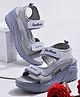 Shoetopia Fashion Text Designed Double Velcro Closure Sandal - Grey
