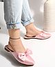 Shoetopia Bow  Applique Detailed Flat Sandals - Pink