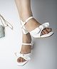 Shoetopia Bow Applique Detailed Buckle Closure Sandals - White