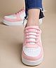 Shoetopia Colour Blocked Lace Up Shoes - Pink & White