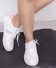 Shoetopia Solid With Lace Up Sneakers - White