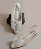 Shoetopia Sequins Embellished Bow Designed Mule Sandals - Cream