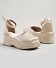 Shoetopia Solid Platform Heel Sandals - Golden
