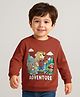 Babyhug Cotton Knit Full Sleeves Sweatshirt With Animal Print - Brown