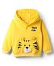 Babyhug Cotton Knit Full Sleeves Hooded Sweatshirt with Tiger Print & Kangaroo Pocket - Yellow
