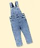 Kiddopanti Denim Woven Sleeveless Solid Dungaree - Light Blue