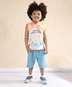 Polka Tots Cotton Woven Sleeveless Some Of These Days Are Wonderful Text Printed Hooded Tee & Shorts Set - Multi Colour