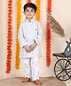 Polka Tots Cotton Woven Full Sleeves Solid Kurta & Pyjama Set - Grey