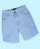 Kiddopanti Denim Solid Shorts - Light Wash Blue