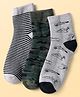 Pine Kids Knit Ankle Length Silvadur Antimicrobial Socks with Stripes & Airplane Design Pack of 3 - Color May Vary