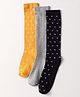 Pine Kids Cotton Knit Knee Length Designed Socks Pack Of 3 (Colour May Vary)