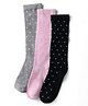 Pine Kids Knit Set of Socks with Polka Dot Design Pack Of 3 (Colour May Vary)