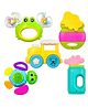 YAMAMA 5 Pcs Baby Rattle Toys Infant Colourful Attractive Rattles And Teethers For New Born Babies with Soft Rattling Sound - Color May Vary