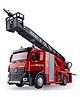 YAMAMA Fire Fighter Rescue Ladder Truck Toys For Kids With Openable Doors, Lights And Realistic Music Alloy Die-cast Friction Powered Toy  Multicolor