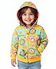 Babyhug Cotton Knit Full Sleeves Hooded Sweatjacket with Text Print & Kangaroo Pocket - Yellow