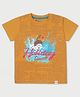 Nino Togs Cotton Half Sleeves Its Holiday Time Text Printed Tee - Orange