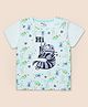 Nino Togs Cotton Half Sleeves Animals & Hi Text Printed Tee - White