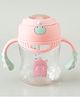 Tritan Straw Sipper with Twin Handle 300 ml - Pink| Hygienic Flip Straw Cap| Leak Proof| BPA Free| for Infants & Toddlers| Water Bottle| Silicone Straw| Training Cup for Boys & Girls| Weighted Straw
