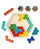 YAMAMA Wooden Hexagon Shape Pattern Geometric Brain Teaser Educational Blocks Puzzle Kids Toys Fun Educational Puzzle Toys For Kids - Multicolor
