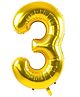 YAMAMA Party Balloon 24 Inch Number Three Foil Balloon, Large Balloon for Birthday, Anniversary, Party & Event Decorations Air & Helium Compatible Reusable Shiny Finish  (Pack of 1  Color May Vary)