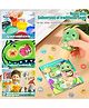 YAMAMA Dinosaur Reusable Stamp Velcro Compression Mold With Magic Seal, Small Picture Book And Sticker Stamper Activity Kit for Kids - Multicolor