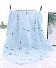 Kassy Pop 100% Bamboo Cotton Baby Swaddle Wrap Cum Receiving Blanket, 125x100 cm - Blue Unicorn Print