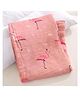 Kassy Pop 100% Bamboo Cotton Baby Swaddle Wrap Cum Receiving Blanket, 125x100 cm - Flamingo Print