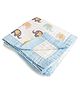 Kassy Pop Printed 6 Layer Bamboo Muslin Blanket Cum Swaddling Towel, (110cm x 110cm) - Elephant Print