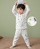 Babyoye Cotton Modal Super Soft Full Sleeves Co-ords Thermal Inner Wear with Bear Print - White