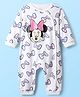 Babyhug Disney Full Sleeves Romper with Minnie Mouse Graphics - White