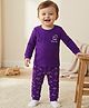 Babyoye Cotton Modal Super Soft Full Sleeves Thermal Inner Wear Set with Vehicle Print - Purple