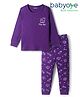 Babyoye Cotton Modal Super Soft Full Sleeves Thermal Inner Wear Set with Vehicle Print - Purple