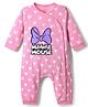Babyhug Disney Interlock Knit Full Sleeves Rompers with Minnie Mouse & Heart Print - Pink