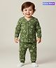 Babyoye Cotton Modal Super Soft Full Sleeves Thermal Inner Wear with Animal Print - Green