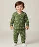 Babyoye Cotton Modal Super Soft Full Sleeves Thermal Inner Wear with Animal Print - Green