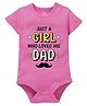 Zeezeezoo 100% Cotton Fathers Day Theme Half Sleeves Just A Girl Who Loves His Dad Text Printed Romper - Pink