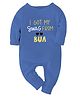 Zeezeezoo 100% Cotton Full Sleeves I Got Swag From Bua Text Printed Romper - Mid Blue