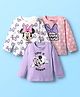 Babyhug Disney Single Jersey Knit  Full Sleeves T-Shirts With Minnie Mouse Graphics Pack Of 3 - Lilac & Pink