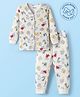 Babyoye Cotton Modal Super Soft Full Sleeves Thermal Inner Wear With Tropical Theme Print - White