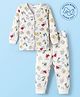 Babyoye Cotton Modal Super Soft Full Sleeves Thermal Inner Wear With Tropical Theme Print - White