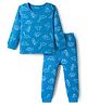 Babyoye Cotton Knit Full Sleeves Thermal Inner Wear With Dino Print - Blue