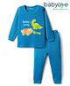 Babyoye Cotton Modal Super Soft Full Sleeves Thermal Inner Wear Set with Dino Print - Blue