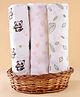 Zoe 100% Cotton Muslin Multipurpose Swaddle Wrap Nature Buddies Print| Soft Breathable Fabric| Comfortable Warm and Soothing|Travel Friendly| New Born Gifting Pack of 3 - White Black & Green