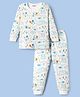 Babyoye Cotton Knit Full Sleeves Thermal Inner Wear With Tropical Theme Print - White