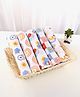 Babyhug Disney 100% Cotton Muslin Multipurpose Swaddle Wrap Winnie The Pooh Print- Multicolor| Breathable Hypoallergenic Fabric| Nursing Cover Stroller Cover Burp Cloth Pack of 5 - Multicolor