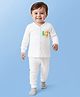 Babyoye Cotton Modal Super Soft Full Sleeves Thermal Inner Wear Set with Animal Print - White